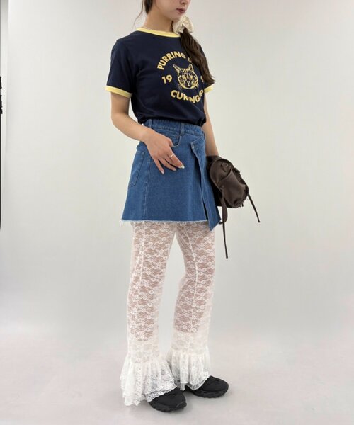 w closet(ダブルクローゼット)の「デニムラップスカート(スカート・レディース・ブルー/ブラック・FREE)」の13枚目の写真