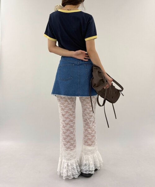 w closet(ダブルクローゼット)の「デニムラップスカート(スカート・レディース・ブルー/ブラック・FREE)」の14枚目の写真