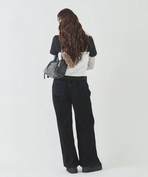archives（アルシーヴ）の「フロッキーストレートフレアデニムパンツ（デニムパンツ・レディース・ブラウン/ブラック・SMALL/MEDIUM）」の5枚目の写真
