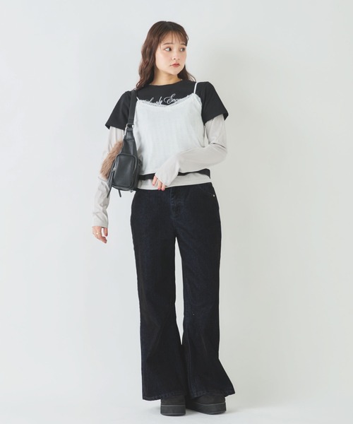 archives（アルシーヴ）の「フロッキーストレートフレアデニムパンツ（デニムパンツ・レディース・ブラウン/ブラック・SMALL/MEDIUM）」の6枚目の写真
