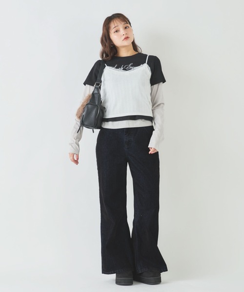 archives（アルシーヴ）の「フロッキーストレートフレアデニムパンツ（デニムパンツ・レディース・ブラウン/ブラック・SMALL/MEDIUM）」の7枚目の写真