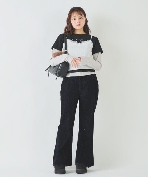 archives（アルシーヴ）の「フロッキーストレートフレアデニムパンツ（デニムパンツ・レディース・ブラウン/ブラック・SMALL/MEDIUM）」の9枚目の写真