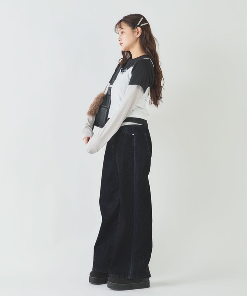 archives（アルシーヴ）の「フロッキーストレートフレアデニムパンツ（デニムパンツ・レディース・ブラウン/ブラック・SMALL/MEDIUM）」の10枚目の写真