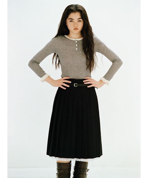 LILY BROWN(リリーブラウン)の「バックオープンヘンリーネックカットトップス(Tシャツ/カットソー・レディース・グレー/ネイビー/ピンク・F)」の13枚目の写真