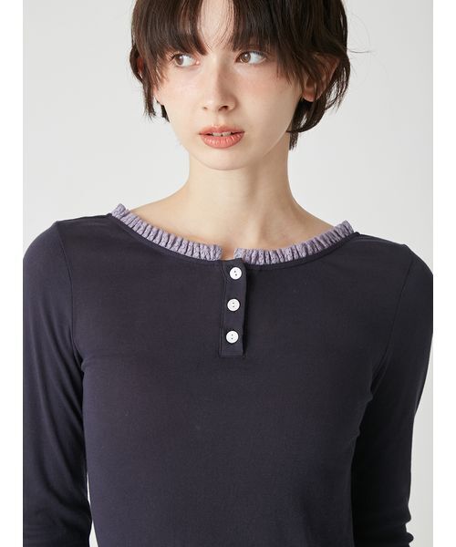LILY BROWN(リリーブラウン)の「バックオープンヘンリーネックカットトップス(Tシャツ/カットソー・レディース・グレー/ネイビー/ピンク・F)」の17枚目の写真