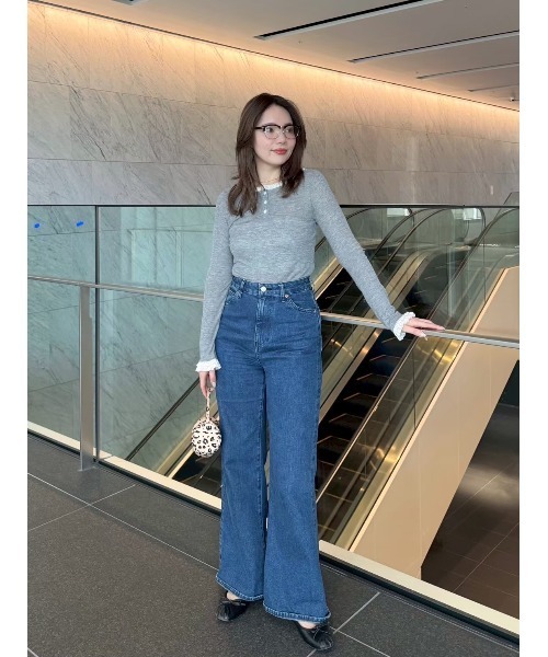 LILY BROWN(リリーブラウン)の「バックオープンヘンリーネックカットトップス(Tシャツ/カットソー・レディース・グレー/ネイビー/ピンク・F)」の12枚目の写真