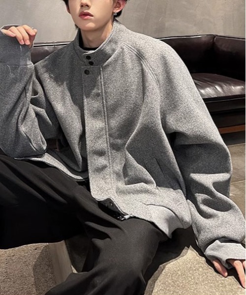 DOUBLE STEAL(ダブルスティール)の「DSスタンドカラージップブルゾン(ブルゾン・メンズ・グレー/ブラック・X-LARGE/LARGE/MEDIUM)」の4枚目の写真