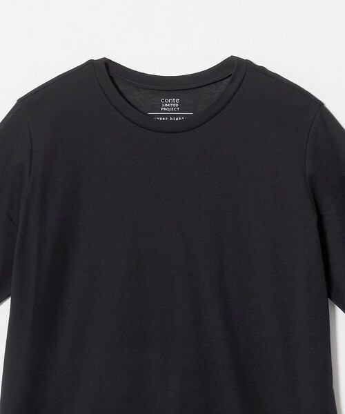 upperhights(アッパーハイツ)の「<upper hights × conte>チュニック クルーネックTシャツ(Tシャツ/カットソー・レディース・ホワイト/ブラック・FREE)」の4枚目の写真
