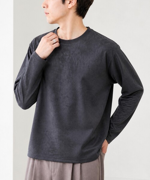 MONO-MART(モノマート)の「ソフトフェード コンパクトフィット クルーネック長袖カットソー<イージーケア・UVカット>(Tシャツ/カットソー・メンズ・ダークグレー/ダークブラウン/ブラック/ダークネイビー/グレイッシュブルー/アイボリー/ダークオリーブ・S/L/M)」の20枚目の写真