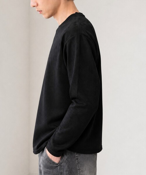 MONO-MART(モノマート)の「ソフトフェード コンパクトフィット クルーネック長袖カットソー<イージーケア・UVカット>(Tシャツ/カットソー・メンズ・ダークグレー/ダークブラウン/ブラック/ダークネイビー/グレイッシュブルー/アイボリー/ダークオリーブ・S/L/M)」の15枚目の写真