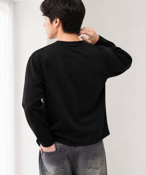 MONO-MART(モノマート)の「ソフトフェード コンパクトフィット クルーネック長袖カットソー<イージーケア・UVカット>(Tシャツ/カットソー・メンズ・ダークグレー/ダークブラウン/ブラック/ダークネイビー/グレイッシュブルー/アイボリー/ダークオリーブ・S/L/M)」の12枚目の写真