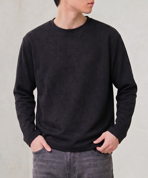 MONO-MART(モノマート)の「ソフトフェード コンパクトフィット クルーネック長袖カットソー<イージーケア・UVカット>(Tシャツ/カットソー・メンズ・ダークグレー/ダークブラウン/ブラック/ダークネイビー/グレイッシュブルー/アイボリー/ダークオリーブ・S/L/M)」の9枚目の写真