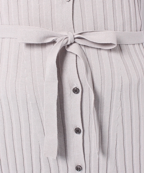 Chico（チコ）の「リブニットロングカーディガン（Tシャツ/カットソー・レディース・ライトグレー/ピンクベージュ・FREE）」の10枚目の写真