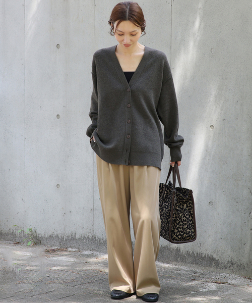 JOURNAL STANDARD relume(ジャーナルスタンダード レリューム)の「《WEB限定追加 / 新色》ジャガードルーズニットカーディガン(カーディガン/ボレロ・レディース・チャコールグレー/ネイビー/グレー・FREE)」の4枚目の写真