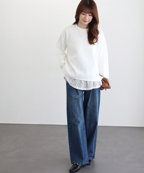 Pierrot（ピエロ）の「カットレースペプラムトップス（Tシャツ/カットソー・レディース・オフホワイト・L/M）」の7枚目の写真