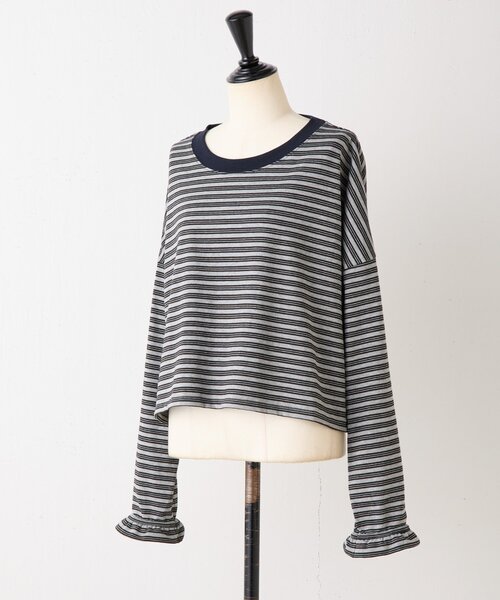 BEARDSLEY(ビアズリー)の「ボーダークロップロンTee《FRIPIER》(Tシャツ/カットソー・レディース・ブラウン/グレー・FREE)」の21枚目の写真