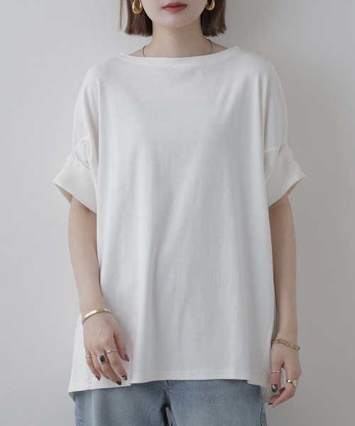 FUNALIVE(ファンアライブ)の「変形ドルマンカットソー 半端袖(Tシャツ/カットソー・レディース・オフホワイト・M~L)」の11枚目の写真