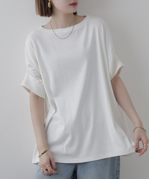 FUNALIVE(ファンアライブ)の「変形ドルマンカットソー 半端袖(Tシャツ/カットソー・レディース・オフホワイト・M~L)」の3枚目の写真