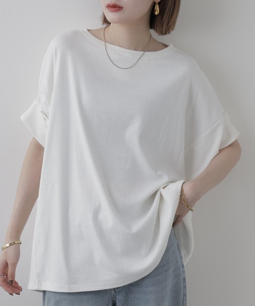 FUNALIVE(ファンアライブ)の「変形ドルマンカットソー 半端袖(Tシャツ/カットソー・レディース・オフホワイト・M~L)」の6枚目の写真