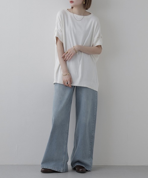 FUNALIVE(ファンアライブ)の「変形ドルマンカットソー 半端袖(Tシャツ/カットソー・レディース・オフホワイト・M~L)」の8枚目の写真