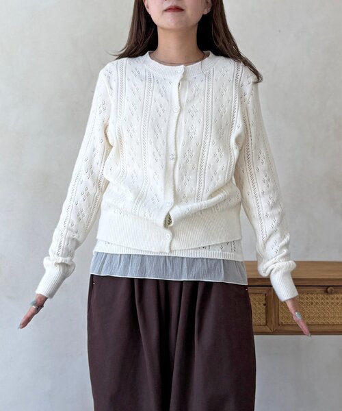 CPCM(シーピーシーエム)の「【WEB限定】キャミセット花ボタンカーディガン(カーディガン/ボレロ・レディース・ブルー/レッド/ホワイト・FREE)」の14枚目の写真
