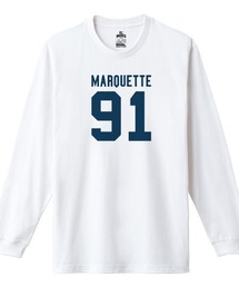 Ol' Basics(オール・ベーシックス) 長袖Tシャツ MARQUETTE ロゴ ナンバリング プリント 袖リブ ロンT トップス カットソー メンズ ユニセックス