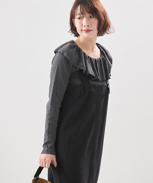 Uhr（ウーア）の「《一部WEB限定カラー》Miller*Uhr 別注 Frill Collar Tops カットソー（Tシャツ/カットソー・レディース・ブラウン/チャコールグレー/アイボリー・FREE）」の19枚目の写真