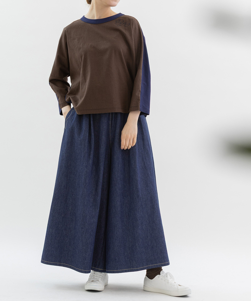 nop de nod(ノップドゥノッド)の「フレアーマキシパンツ(その他パンツ・レディース・インディゴブルー/ブラック/ダークブラウン/ライトベージュ・M)」の19枚目の写真
