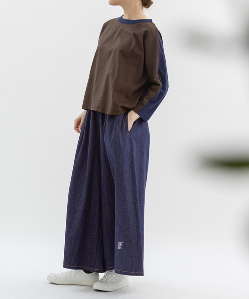 nop de nod(ノップドゥノッド)の「フレアーマキシパンツ(その他パンツ・レディース・インディゴブルー/ブラック/ダークブラウン/ライトベージュ・M)」の20枚目の写真