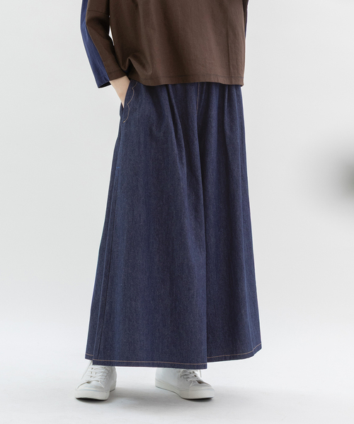 nop de nod(ノップドゥノッド)の「フレアーマキシパンツ(その他パンツ・レディース・インディゴブルー/ブラック/ダークブラウン/ライトベージュ・M)」の22枚目の写真