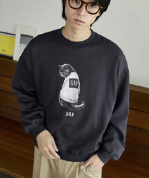 GAP（ギャップ）の「PUBLUX × GAP/ギャップ 別注 キャット グラフィック プリント 裏起毛 スウェット　限定展開（スウェット）」