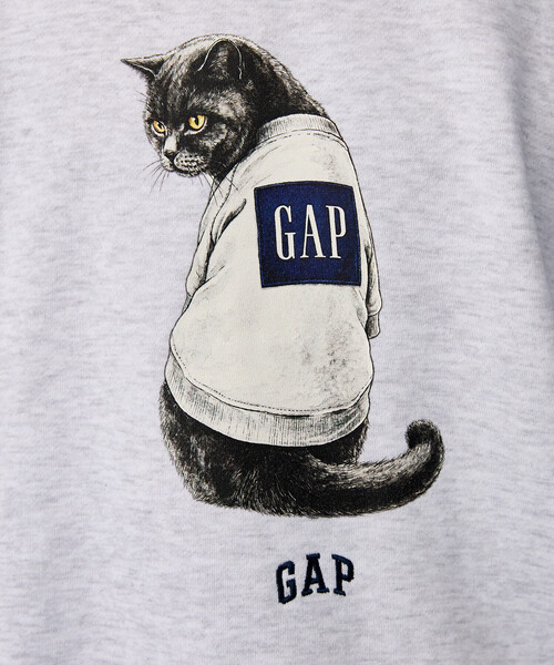 GAP(ギャップ)の「PUBLUX × GAP/ギャップ 別注 キャット グラフィック プリント 裏起毛 スウェット 限定展開(スウェット・メンズ・ブラウン/ネイビー/ピンク/ライトグレー・SMALL/MEDIUM/LARGE)」の18枚目の写真