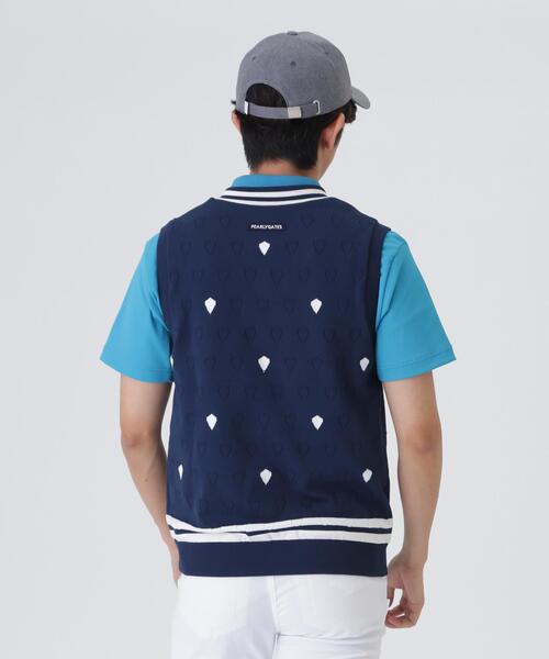 PEARLY GATES(パーリーゲイツ)の「【PEARLY GATES】リバーシブルVネックニットベスト <エンブレム総柄> (MENS)(ベスト・メンズ・ダークインディゴブルー・LARGE/MEDIUM/X-LARGE)」の7枚目の写真