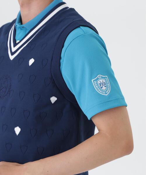 PEARLY GATES(パーリーゲイツ)の「【PEARLY GATES】リバーシブルVネックニットベスト <エンブレム総柄> (MENS)(ベスト・メンズ・ダークインディゴブルー・LARGE/MEDIUM/X-LARGE)」の9枚目の写真