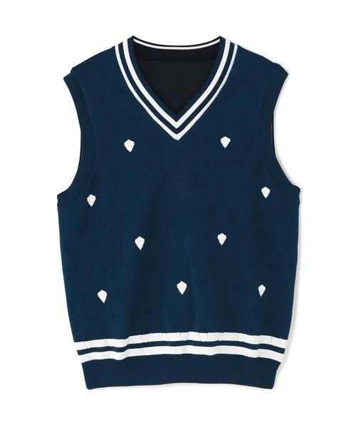 PEARLY GATES(パーリーゲイツ)の「【PEARLY GATES】リバーシブルVネックニットベスト <エンブレム総柄> (MENS)(ベスト・メンズ・ダークインディゴブルー・LARGE/MEDIUM/X-LARGE)」の22枚目の写真