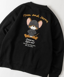 【15】〔Tom & Jerry/トムとジェリー〕アソートデザイン 裏起毛クルーネックスウェット サガラ刺しゅう/ワッペン/アップリケ/ユニセックス/メンズ/レディース