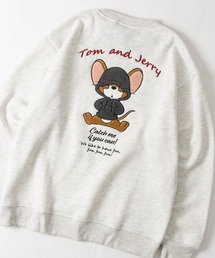 【15】〔Tom & Jerry/トムとジェリー〕アソートデザイン 裏起毛クルーネックスウェット サガラ刺しゅう/ワッペン/アップリケ/ユニセックス/メンズ/レディース