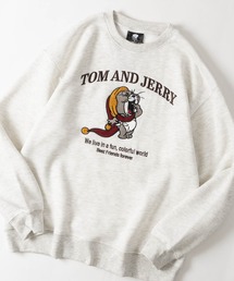 【15】〔Tom & Jerry/トムとジェリー〕アソートデザイン 裏起毛クルーネックスウェット サガラ刺しゅう/ワッペン/アップリケ/ユニセックス/メンズ/レディース