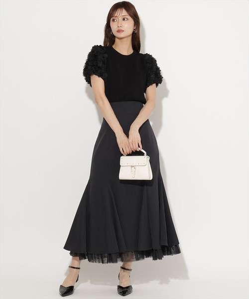 AND COUTURE（アンドクチュール）の「３Dフラワーレーススリーブプルオーバー（ニット/セーター・レディース・ホワイト/ブラック/ブラウン・FREE）」の22枚目の写真