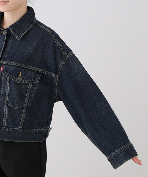 Levi's(リーバイス)の「LEVI'S/リーバイス LOOSE CROP TRUCKER 0089L-0007 【洗濯機使用可能】(デニムジャケット・レディース・ブルー・FREE)」の4枚目の写真