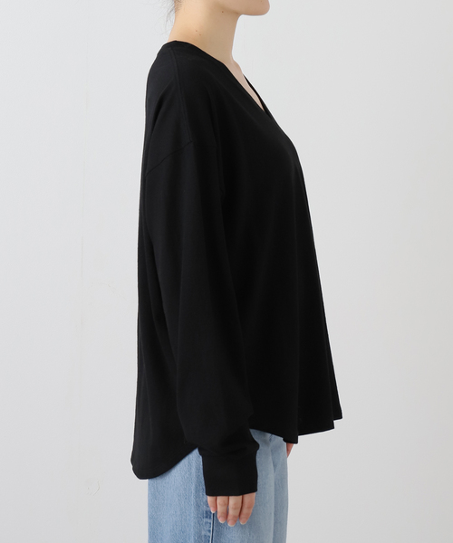 FRAMeWORK（フレームワーク）の「≪追加≫ラフィー天竺Vネックプルオーバー（Tシャツ/カットソー・レディース・ホワイト/ブラック・FREE）」の20枚目の写真