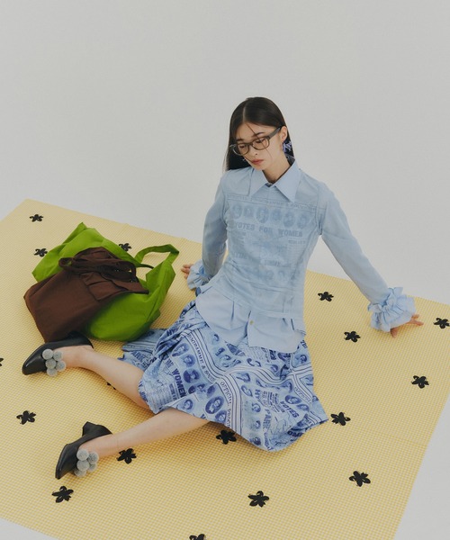 NON TOKYO(ノントーキョー)の「FRILL MESH L/S C/S(Tシャツ/カットソー・レディース・ブルー/ピンク/ホワイト・FREE)」の4枚目の写真