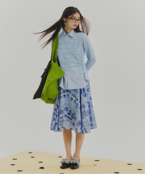 NON TOKYO(ノントーキョー)の「FRILL MESH L/S C/S(Tシャツ/カットソー・レディース・ブルー/ピンク/ホワイト・FREE)」の5枚目の写真