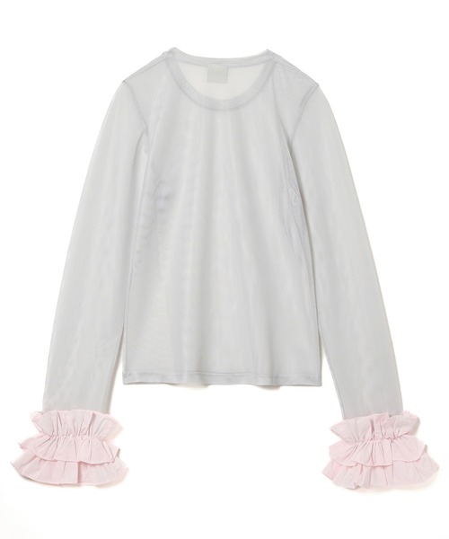 NON TOKYO(ノントーキョー)の「FRILL MESH L/S C/S(Tシャツ/カットソー・レディース・ブルー/ピンク/ホワイト・FREE)」の15枚目の写真