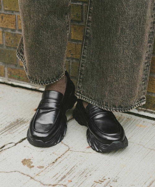 RAGEBLUE（レイジブルー）の「CHUNKY SOLE LOAFERS/ボリュームスニーカーソールローファー（ローファー・メンズ・ブラック系その他/ブラック・SMALL/MEDIUM/LARGE）」の2枚目の写真