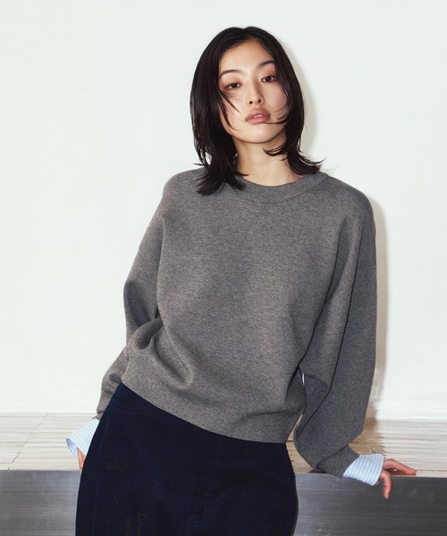 Knuth Marf(クヌースマーフ)の「Knuth Marf / クヌースマーフ 2way cuffs normcore knit(ニット/セーター・レディース・グレー/ピンク・FREE)」の1枚目の写真
