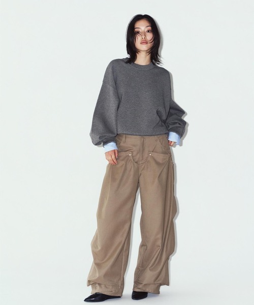 Knuth Marf(クヌースマーフ)の「Knuth Marf / クヌースマーフ 2way cuffs normcore knit(ニット/セーター・レディース・グレー/ピンク・FREE)」の3枚目の写真