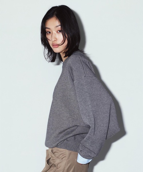 Knuth Marf(クヌースマーフ)の「Knuth Marf / クヌースマーフ 2way cuffs normcore knit(ニット/セーター・レディース・グレー/ピンク・FREE)」の5枚目の写真