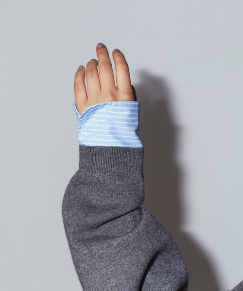 Knuth Marf(クヌースマーフ)の「Knuth Marf / クヌースマーフ 2way cuffs normcore knit(ニット/セーター・レディース・グレー/ピンク・FREE)」の8枚目の写真