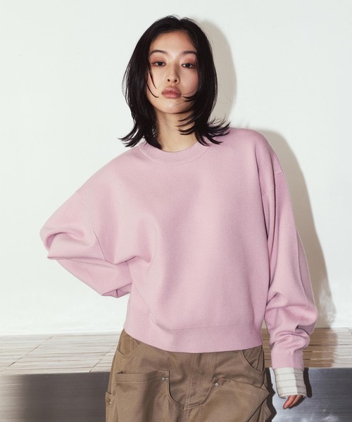 Knuth Marf(クヌースマーフ)の「Knuth Marf / クヌースマーフ 2way cuffs normcore knit(ニット/セーター・レディース・グレー/ピンク・FREE)」の10枚目の写真